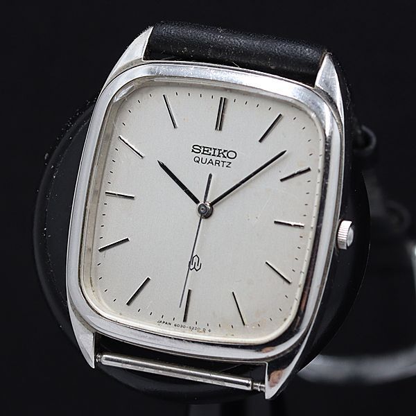 セイコー シャリオ 8030-5210 QZ シルバー文字盤 スクエア メンズ