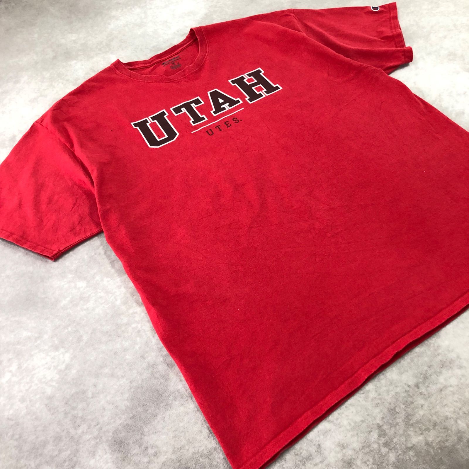 Champion チャンピオン Tシャツ 半袖 古着 USED Vintage ヴィンテージ アメカジ プリント ワッペン UTAH UTES ユタ・ユーツ・フットボール スポーツ チームロゴ