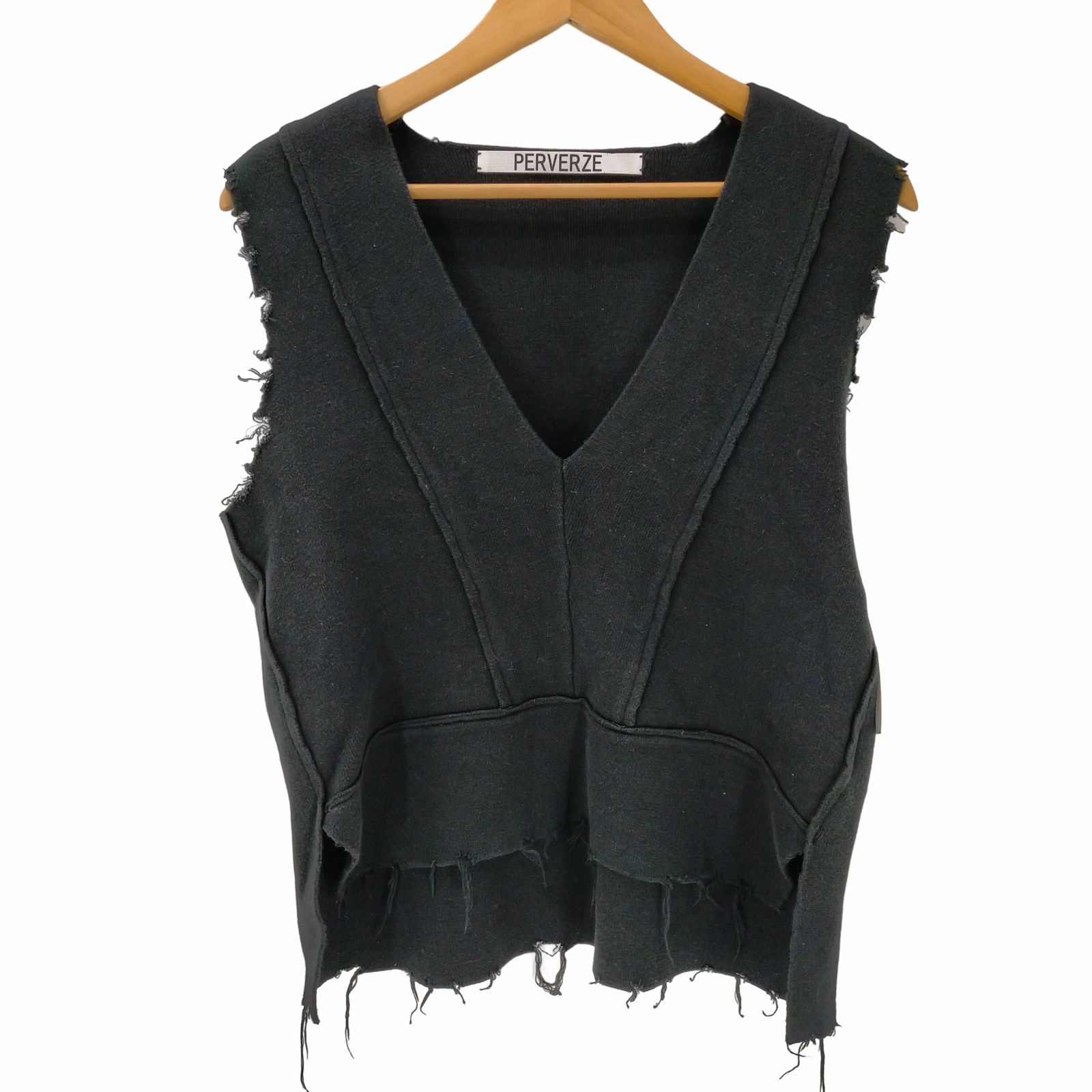 パーバーズ PERVERZE 18SS ダメージ加工ニットベスト レディース FREE