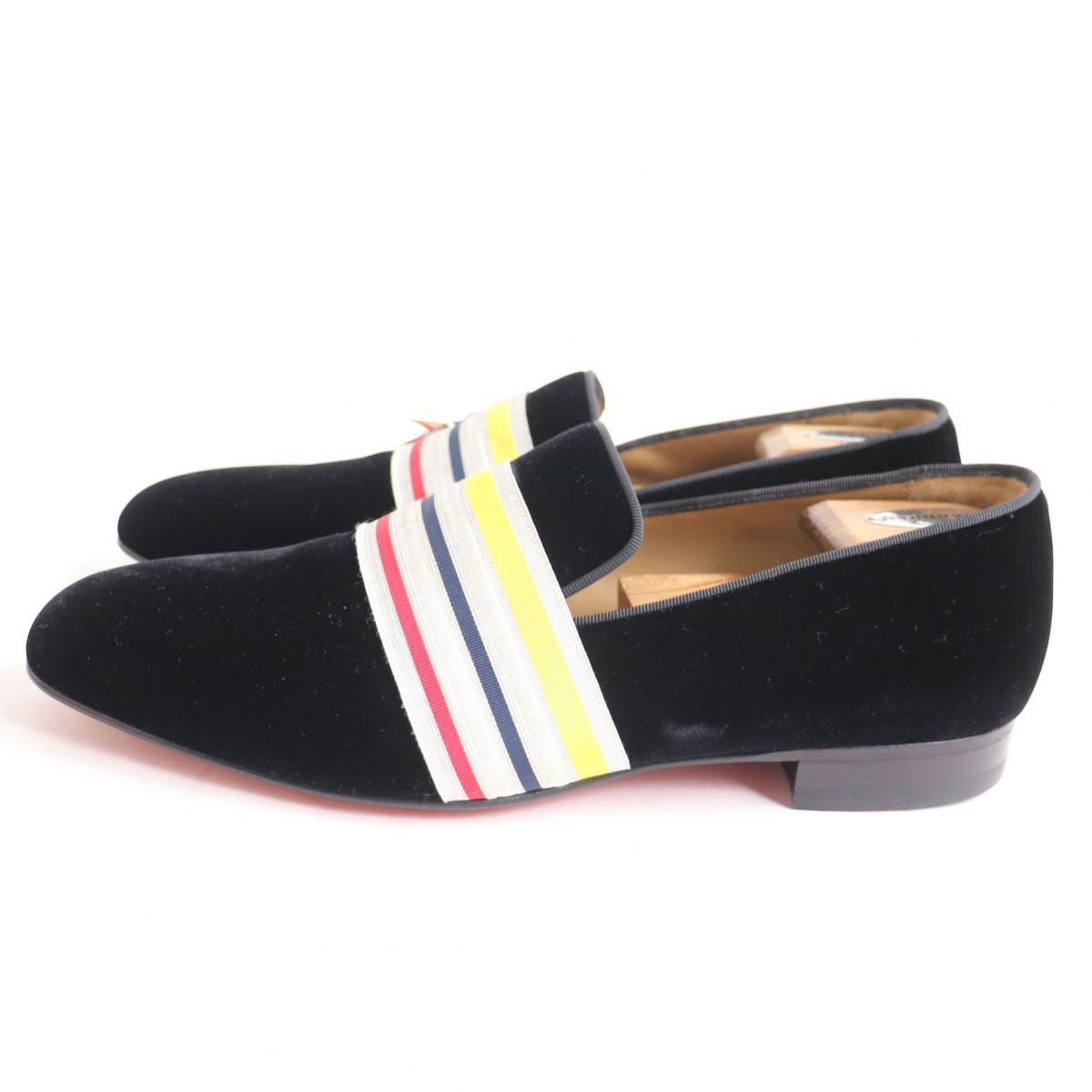 未使用品□伊製 クリスチャンルブタン スタースタッズ ベルベット  