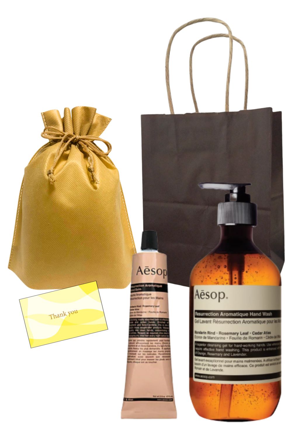 ラッピング済 イソップ Aesop ボディケアセット アンドラムアロマティックハンドウォッシュ アンドラムアロマティックハンドバーム レスレクションハンドバーム ハンドクリーム 紙袋 オリジナルメッセージカード付き モカ 並行輸入品