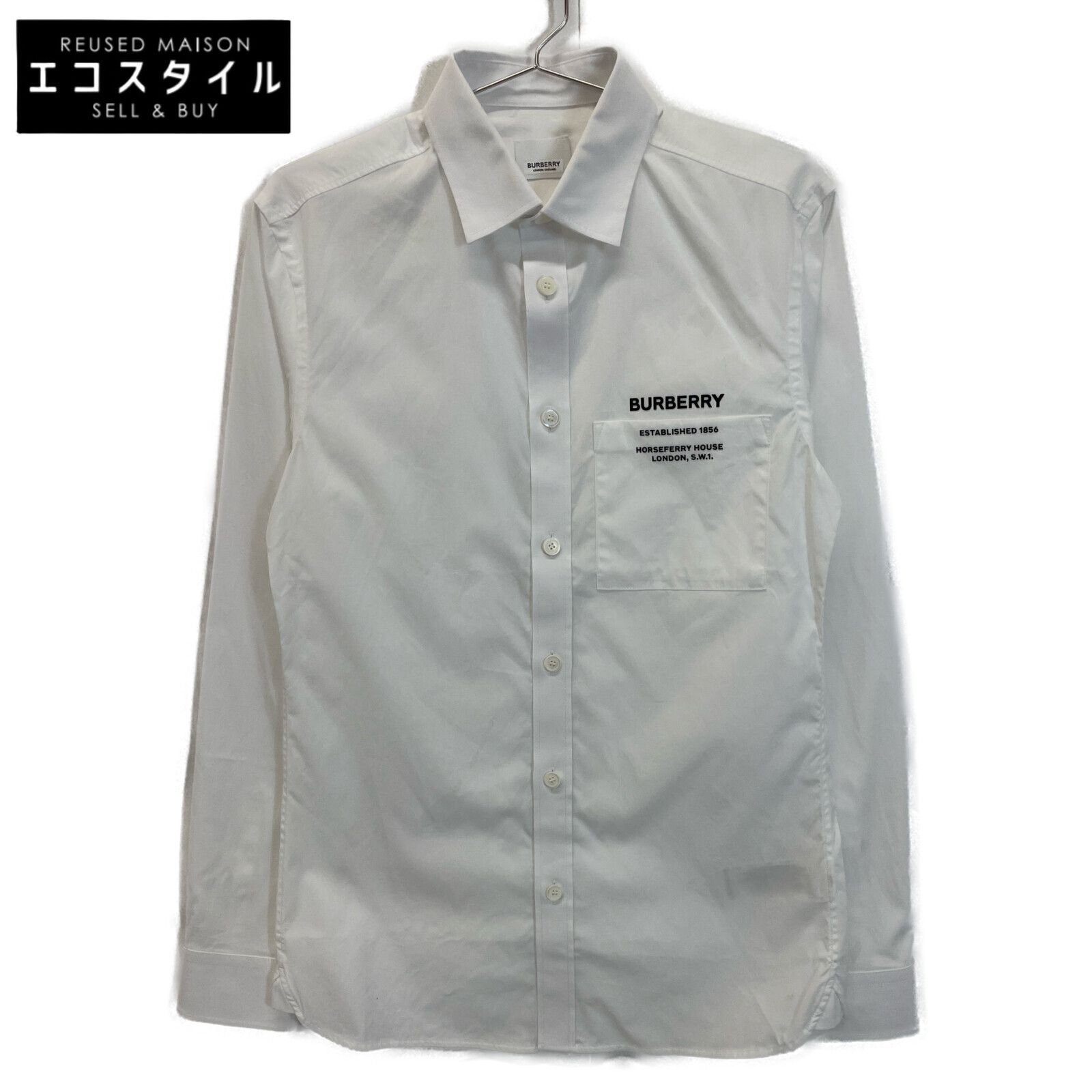 BURBERRY バーバリー ホワイト 8050263 ホースフェリー プリント ボタンダウンシャツ XS