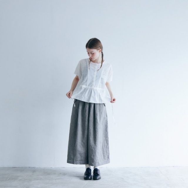MAGALI | ガーメントダイ・コットンレース・ブラウス (white) | ブラウス トップス マガリ 再入荷】MAGALI | ガーメントダイ・コットンレース・ブラウス