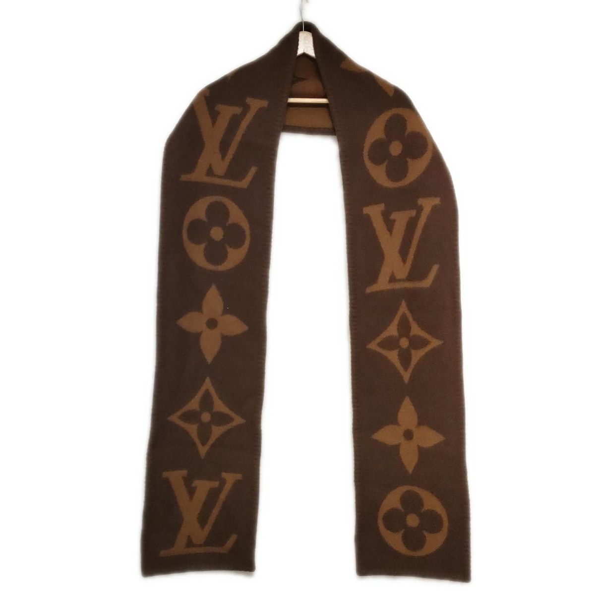LOUIS VUITTON ルイヴィトン マフラー エシャルプ スィートドリーム M77379 ダークブラウン×ブラウン モノグラム柄 カシミヤ