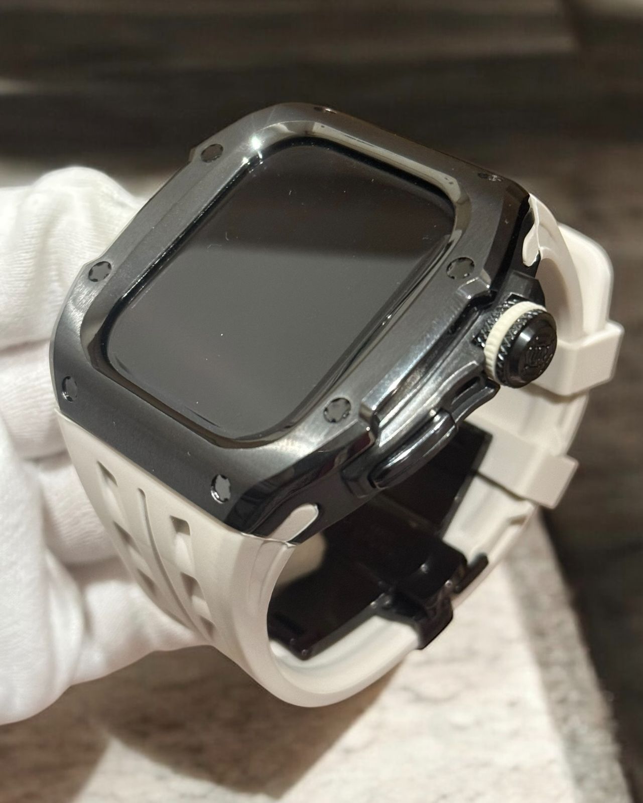 アップルウォッチカバーケースApple Watchラバーバンドベルト メタル ステンレス R 26