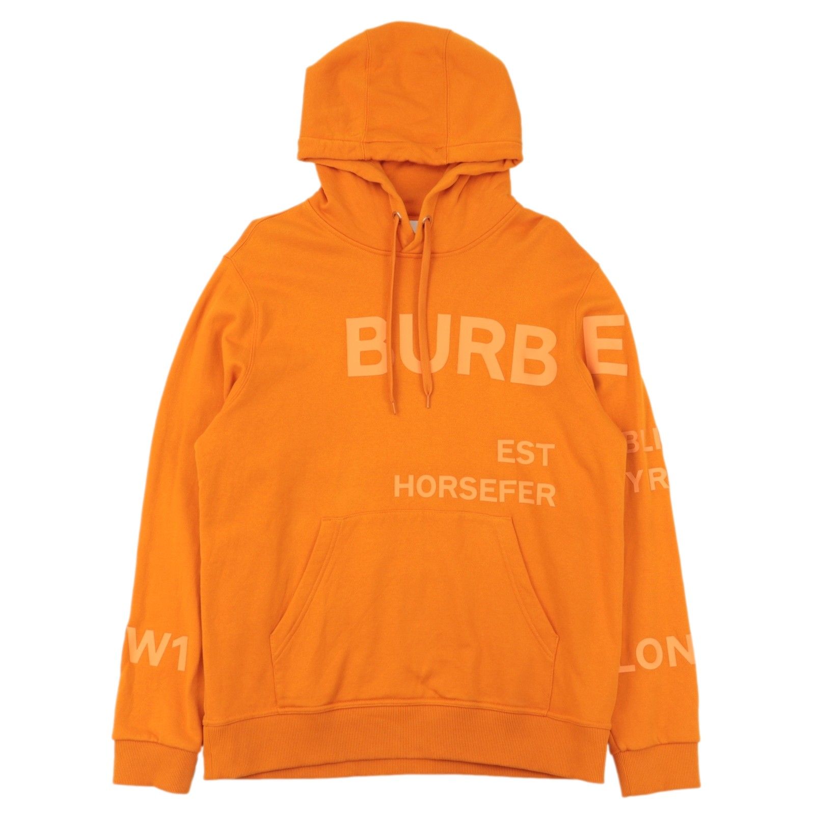 【美品】BURBERRY ホースフェリー　フーディ　パーカー　オレンジ 美品 バーバリー ホースフェリー パーカー メンズ オレンジ M