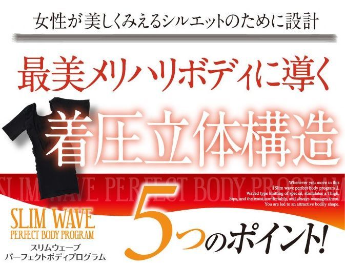 スリムウェーブ パーフェクトボディプログラム【二の腕補正 バストアップ 猫背 骨盤補正 補正インナー 加圧 着圧 加圧インナー インナー 補正下着】  メルカリ