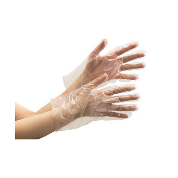〔まとめ〕 ミドリ安全 ポリエチレン使い捨て手袋 外エンボス クリア SS VERTE-580-SS 1箱 200枚 〔×10セット〕 使いきり手袋