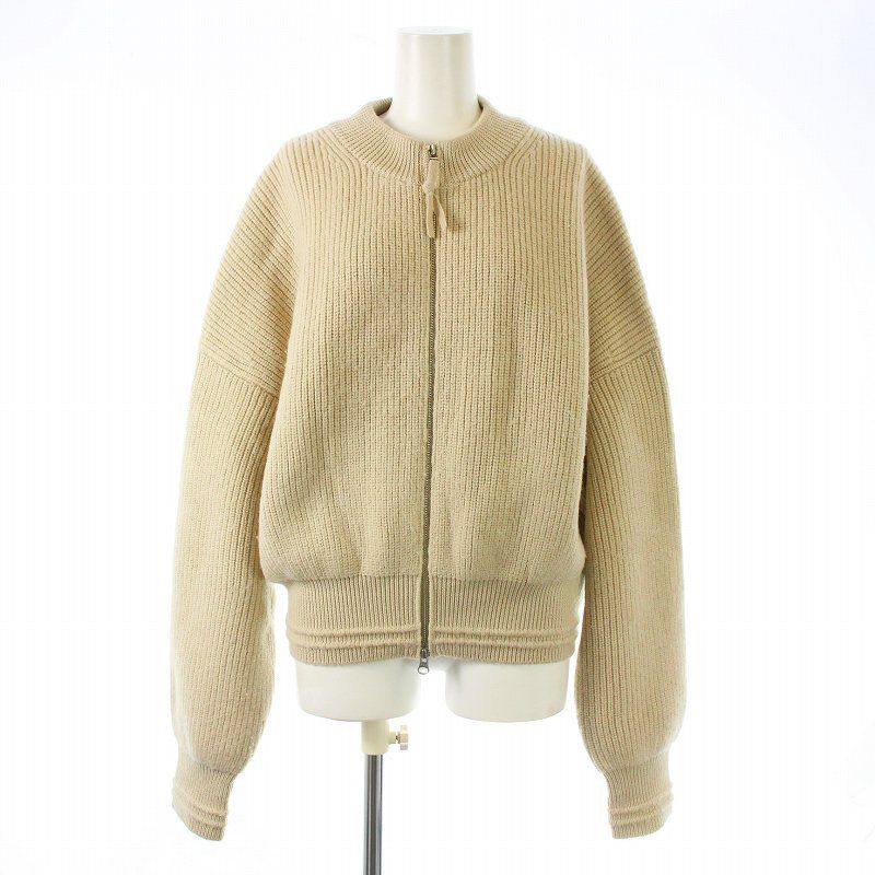 グッドグリーフ GOOD GRIEF! L'Appartement Knit Full Zipped Blouson ニットブルゾン ジャケット  ジップアップ ウール F ベージュ /KU - メルカリ