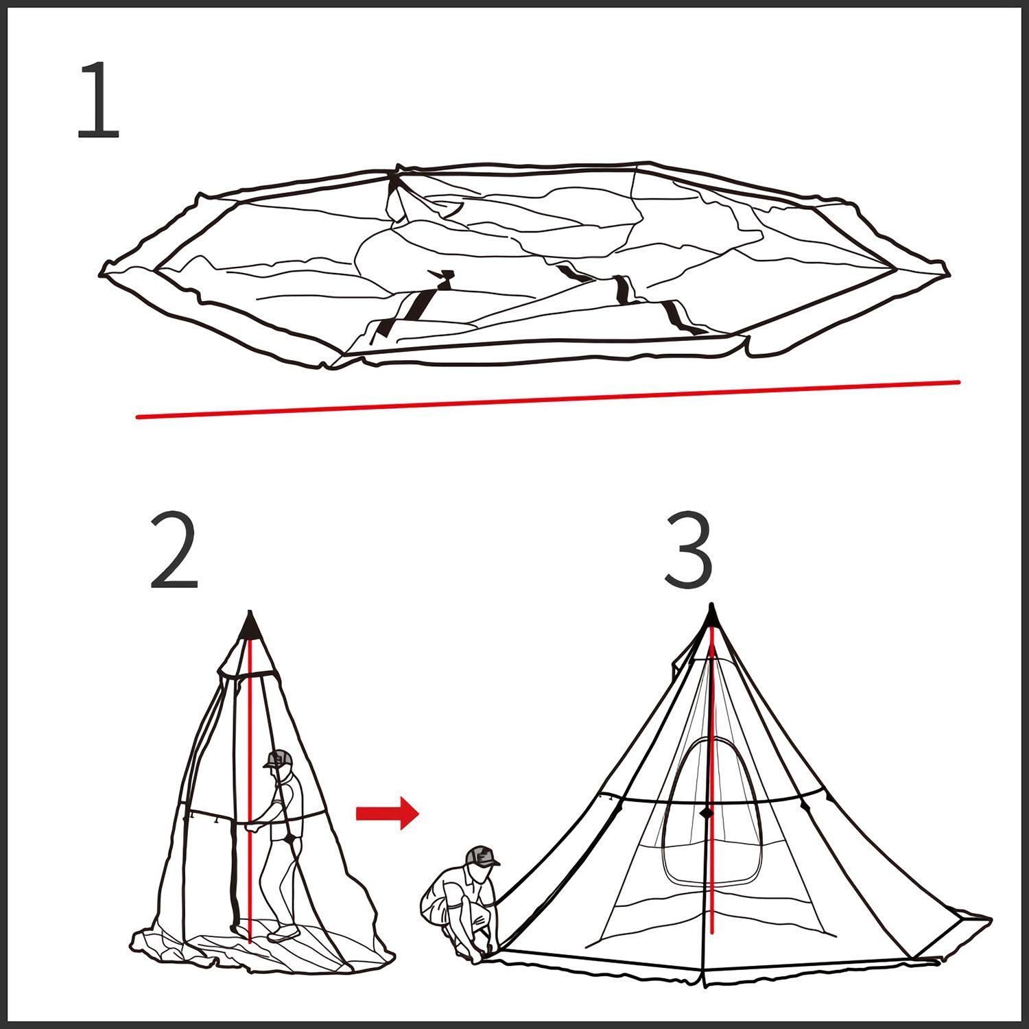 Naturehike ワンポールピラミッドテント3-45-8人用マルチパーソンに オシャレ✾shop✾ メルカリ