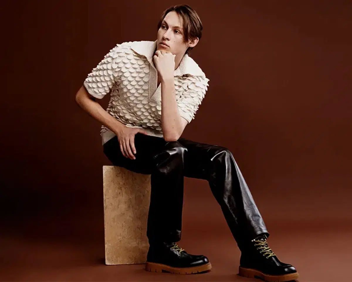 BOTTEGA VENETA ボッテガ ヴェネタ 24 S Off-White オフホワイト 魚 恐怖 ポロ ドーブ シャツ