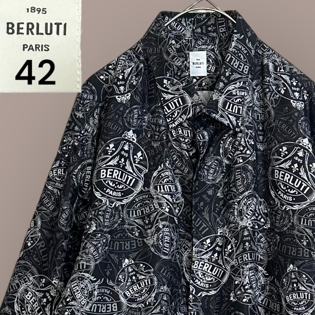 ベルルッティ シルク クレストプリント シルクシャツ 長袖