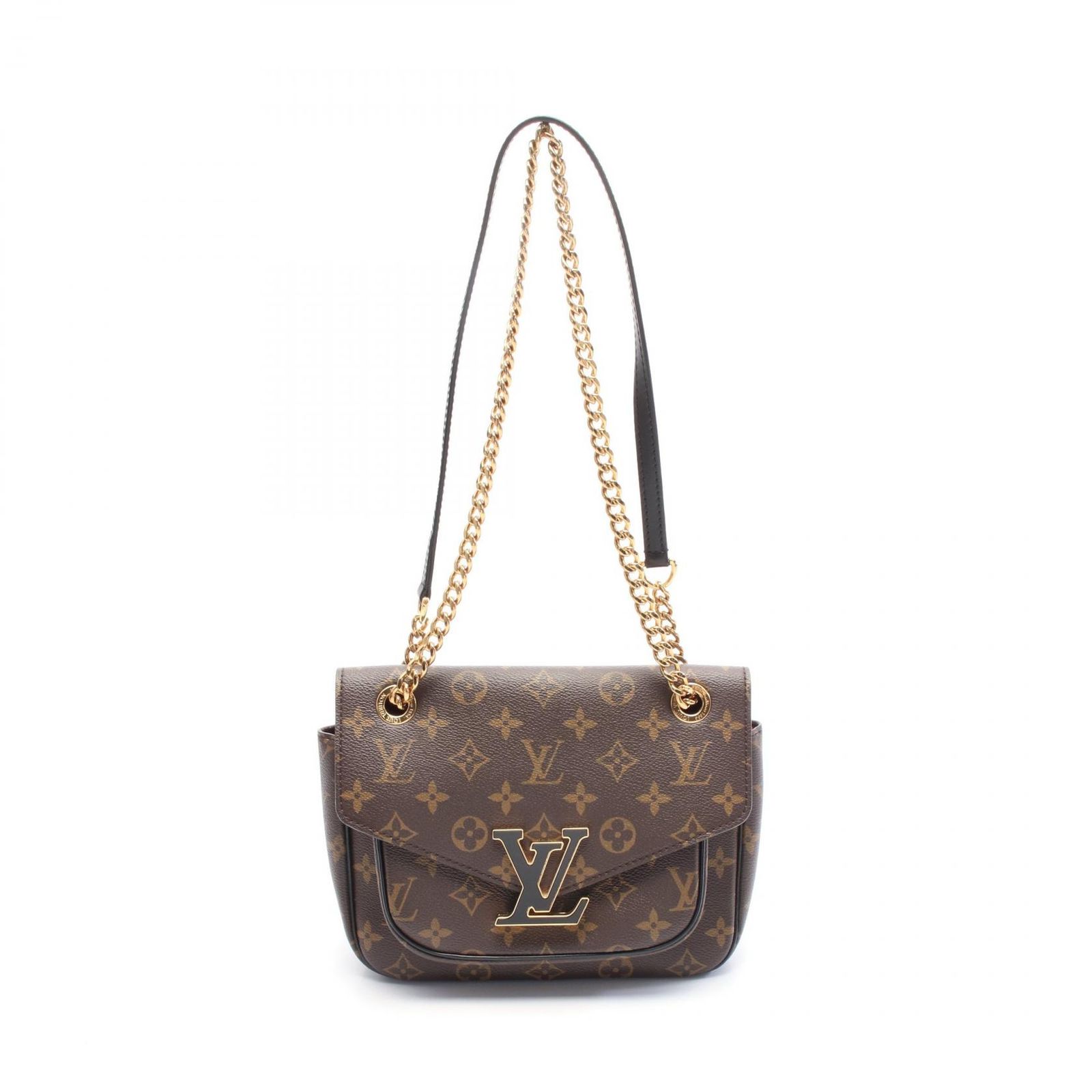 ルイ ヴィトン LOUIS VUITTON ショルダーバッグ パッシー M45592 ノワール PVCコーティングキャンバス レザー パッシー レディース Used A