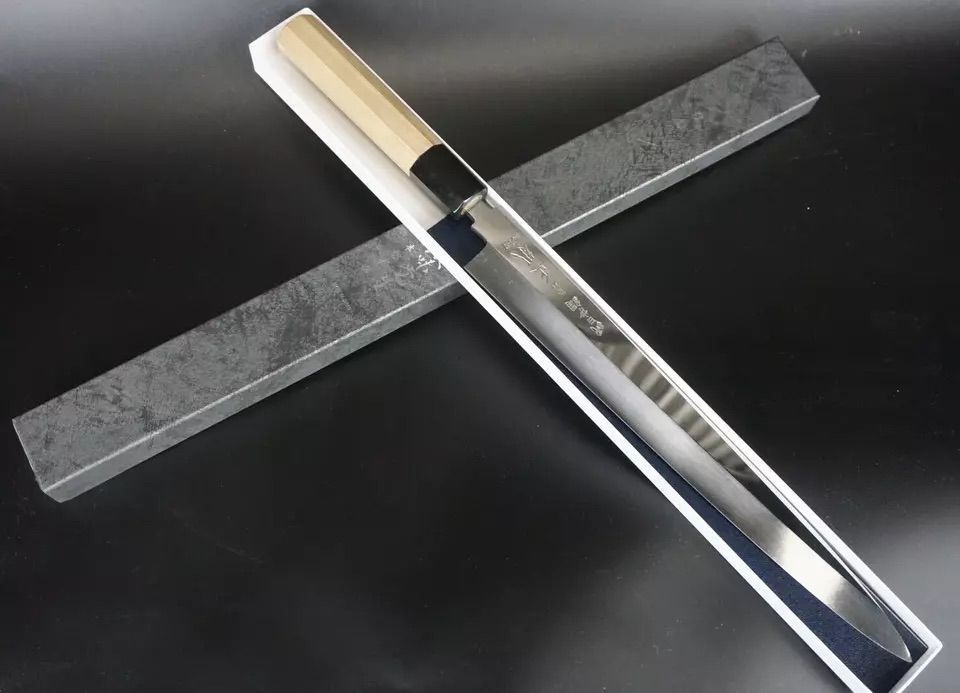 正本 柳刃刺身包丁 本焼き・玉青鋼 鏡面仕上げ HA0430 300mm 包丁 和