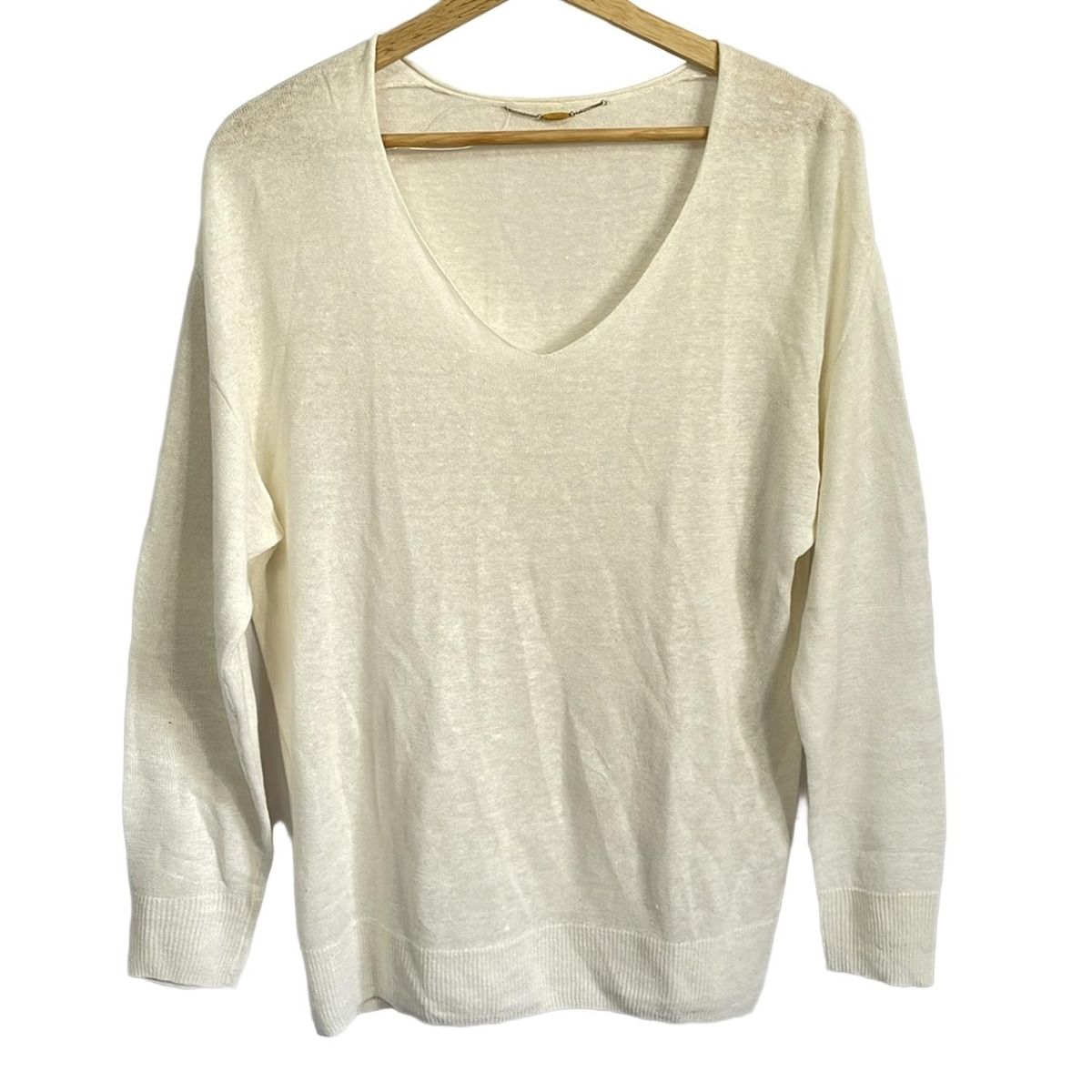 Lisiere リジェール 長袖セーター レディース - アイボリー Vネック