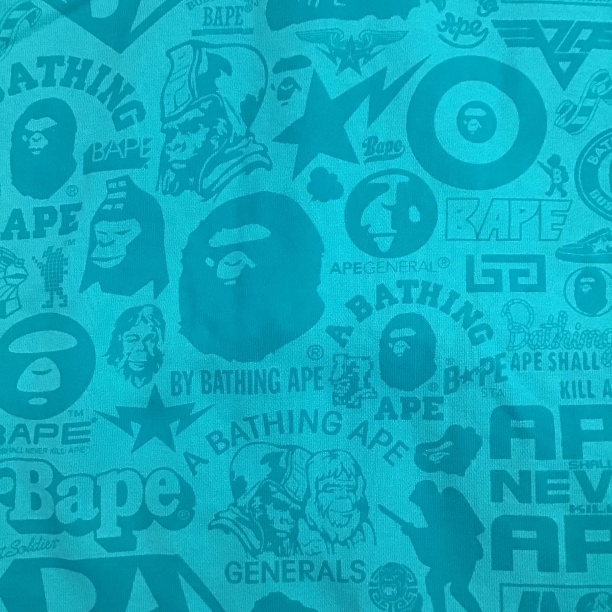 BAPE mix logo フルジップ パーカー Mサイズ blue a bathing ape full