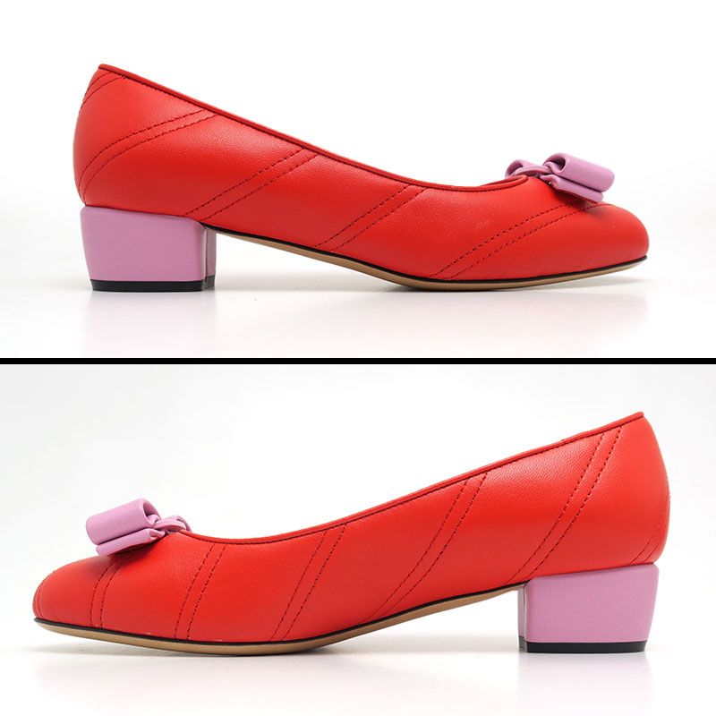 試着のみ　極美品　Salvatore Ferragamo リボンパンプス 楽天市場】フェラガモ パンプス リボン ポインテッドトゥ