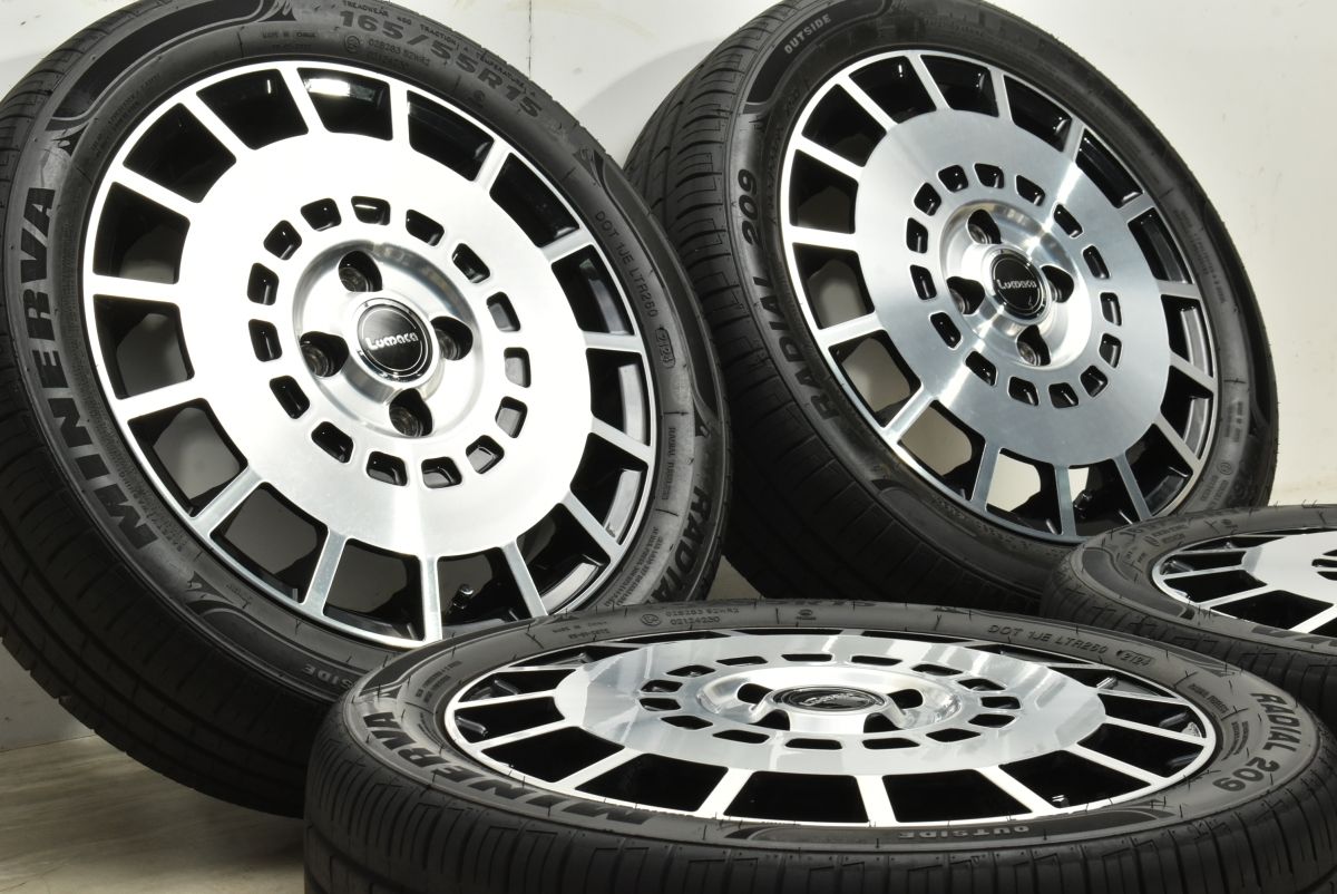 Lumaca 15in 4.5J 43 PCD100 ミネルバ ラジアル 209 165 55R15 N-BOX デイズ ワゴンR アルト タント ムーヴ デリカミニ 可
