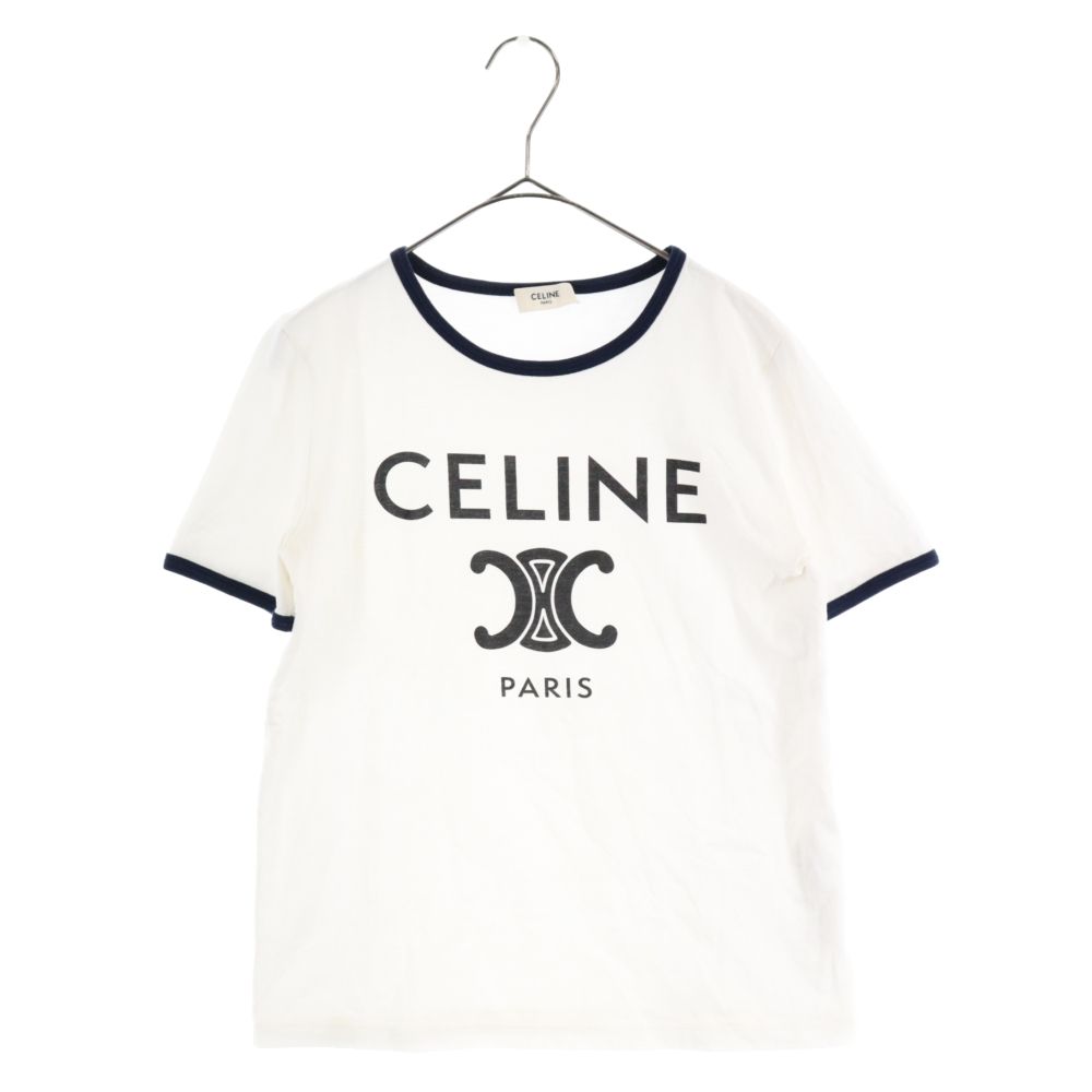 セリーヌ CELINE トリオンフ フロント ロゴ プリント 半袖 Tシャツ-晴