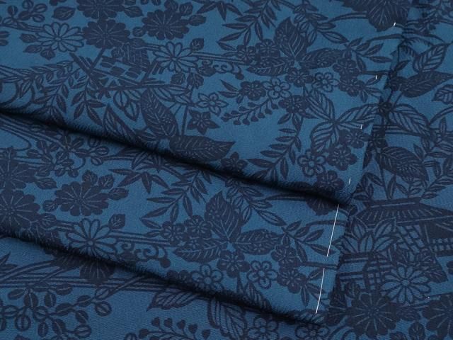 平和屋着物■極上　小紋　藍　型染め　御所解文　反端付き　逸品　未使用　CYAA3337s5 平和屋着物□極上 小紋 藍 型染め 御所解文 反端付き 逸品 未使用
