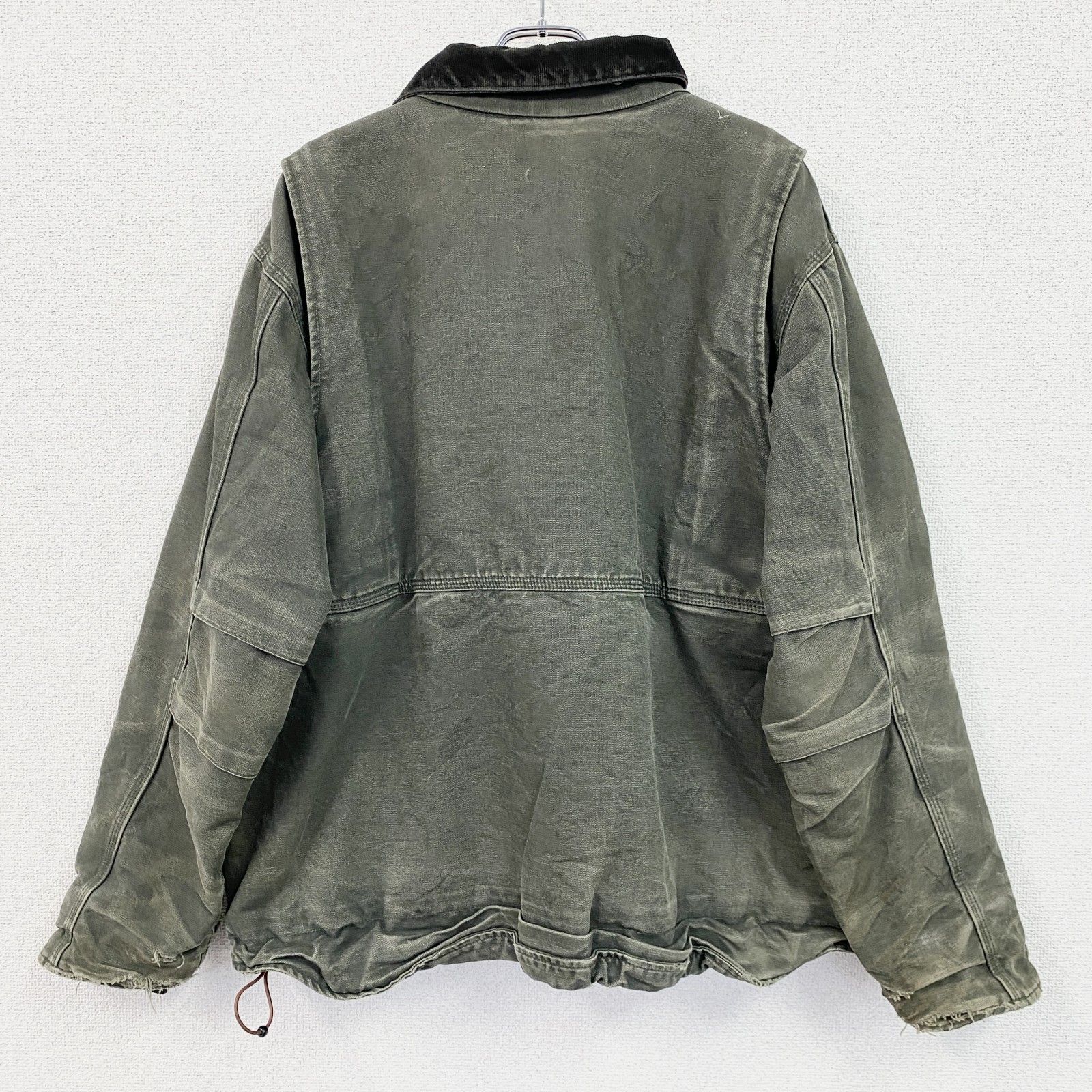 古着 Carhartt カーハート フルスイングアームストロングジャケット ダックワークジャケットカーキ XLサイズ