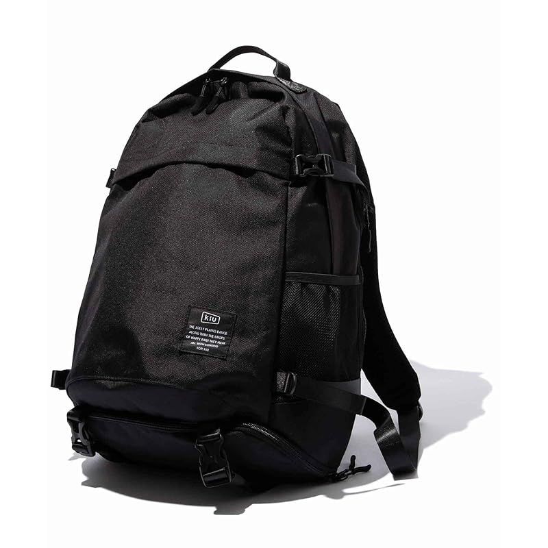 KiU キウ 600D バッグパック BACKPACK はっ水 撥水 防水 大容量 リュック 22L シューズポケット 通勤 通学 アウトドア フェス かわいい おしゃれ メンズ レディース 男女兼用 無地 シンプル 黒 ブラック K111-900 1