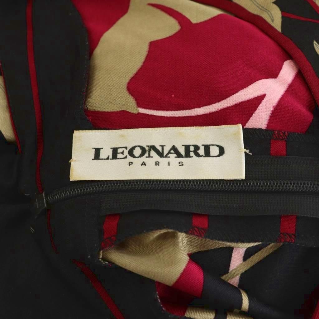 レオナール LEONARD ワンピース ロング丈 長袖 花柄 シルク 絹