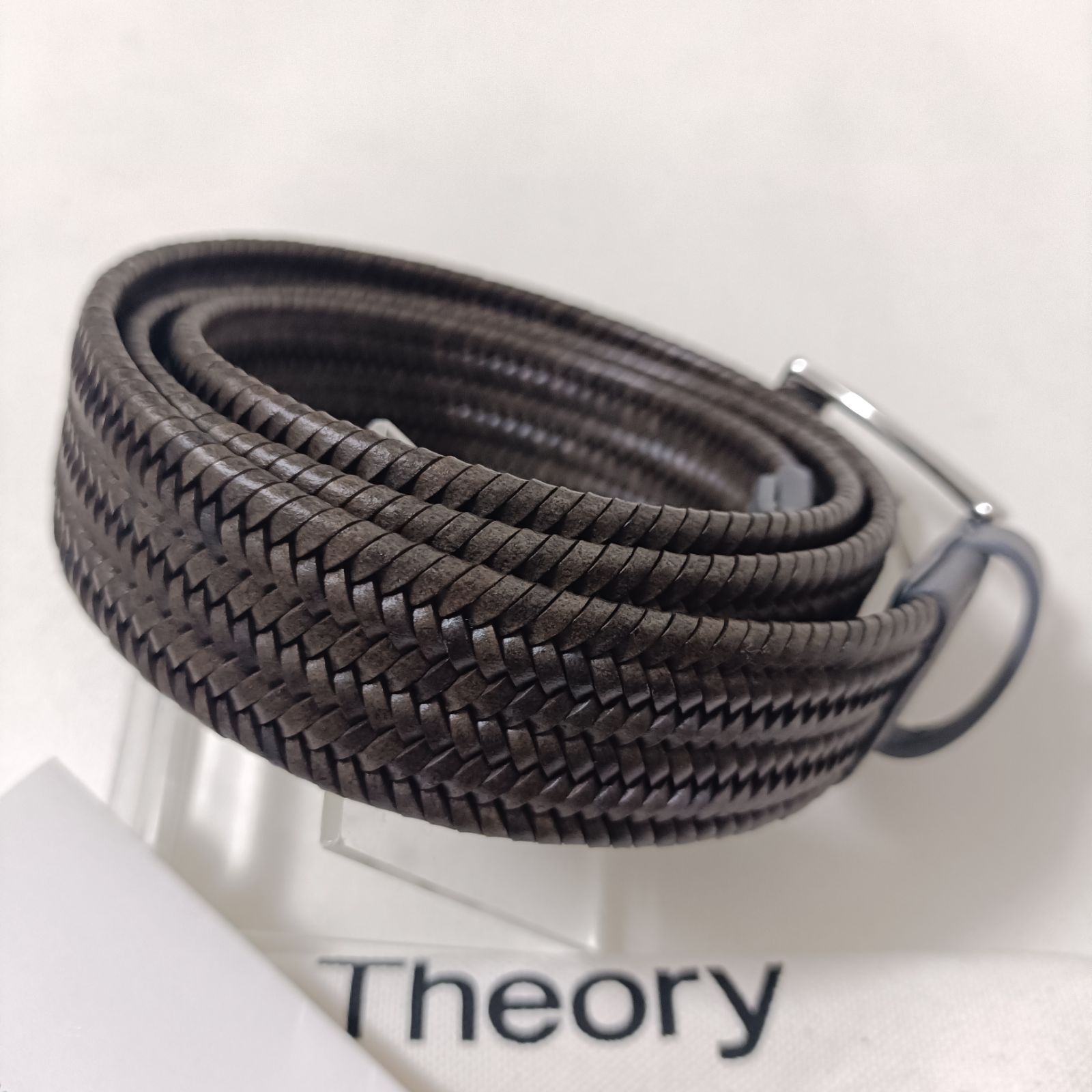 新品未使用 セオリー メンズ 本革レザー 編み込みベルト イントレ