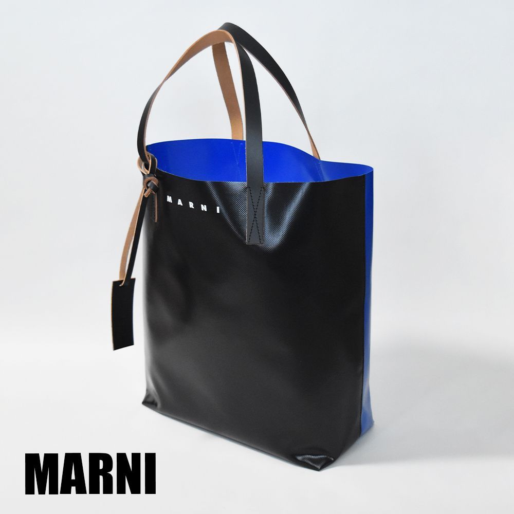 マルニ MARNI トートバッグ バイカラー レザー ブラック レッド¥50000の商品