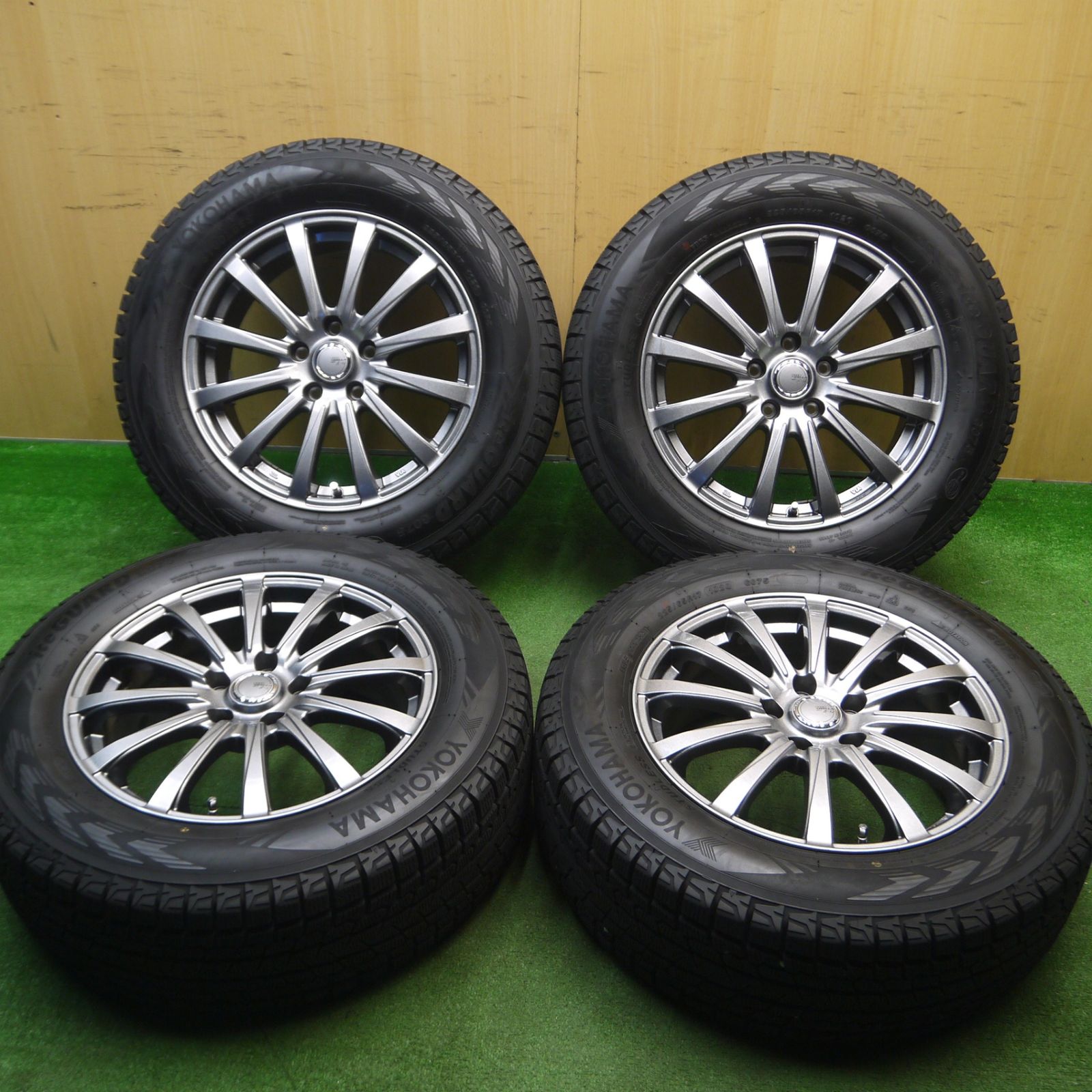 [送料無料] バリ溝！21年！キレイ！9.5分スタッドレス 225/65R17 ヨコハマ アイスガード G075 SIBILLA NEXT β-12 シビラ 17インチ PCD114.3/5H5013112Hス