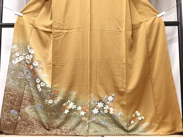 平和屋着物□訪問着 流水花文 暈し染め 金彩 正絹 逸品 CAAX9750xe