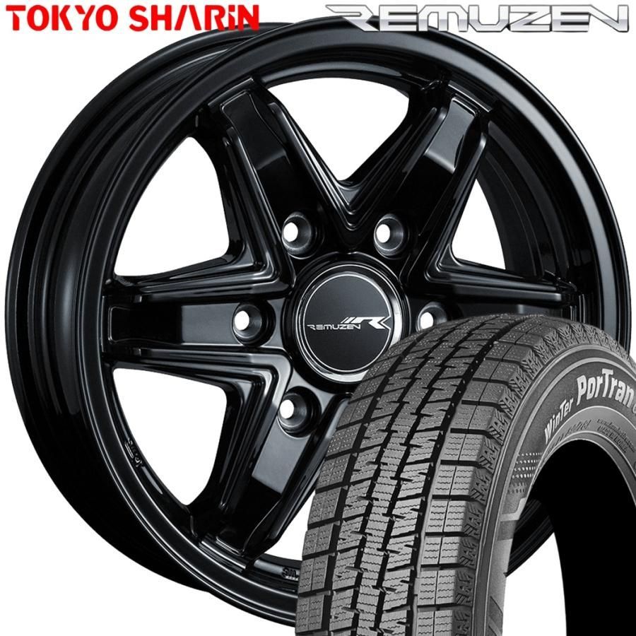 期間 スタッドレス TOKYO SHARIN 東京車輪 REMUZEN レミューゼン 15ｘ6.0 ＋33 6H 139.7 ブラック ｘ４本 製 クムホ CW61 195 80R15