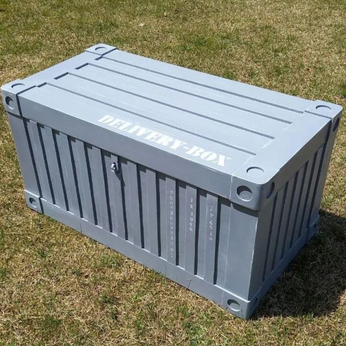 一点物｜海運コンテナ風デリバリーボックス｜木製宅配BOX 盗難防止