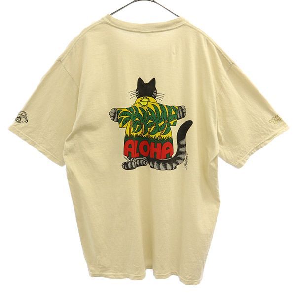 クレイジーシャツ プリント 半袖 Tシャツ L ベージュ Crazy shirts クルーネック メンズ 【中古】  【230511】 メール便可