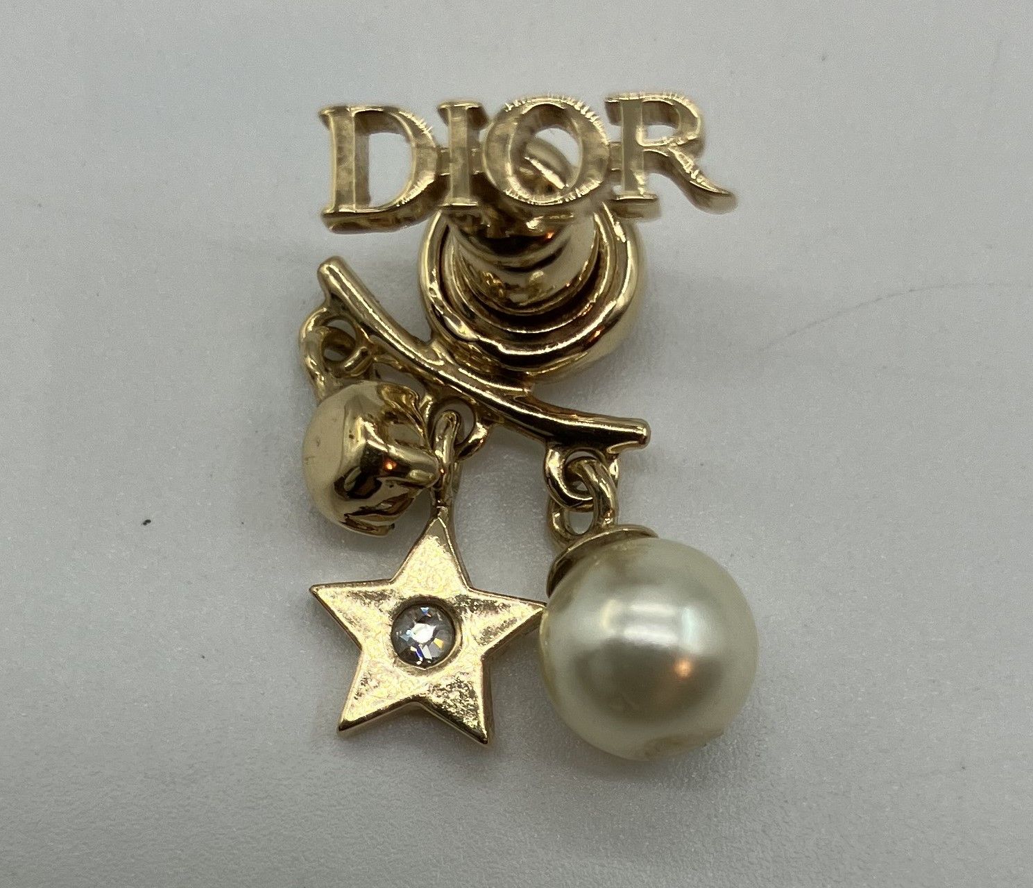 極美品 ディオール EVOLUTION エボリューション 片耳 パール ピアス DIOR | Dio(r)evolution ピアス メタル・レジンパール・クリスタル
