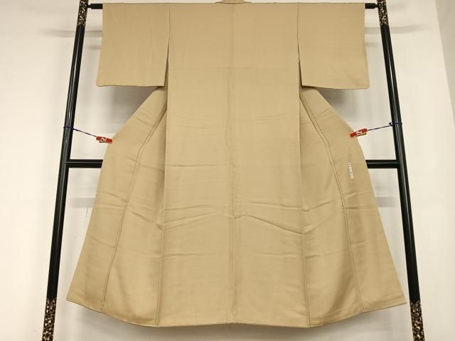 平和屋着物 本加賀友禅作家 毎田仁郎 色無地 草花地紋 朽葉色 正絹 AABB6528zg