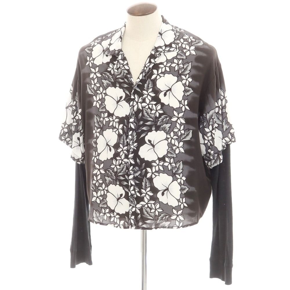 新品タグ付✨DSQUARED2 ベロアシャツ　シルク混　総柄　イタリア製　38 SAINT LAURENT サンローランパリ 長袖シャツ 646850 Y2C28