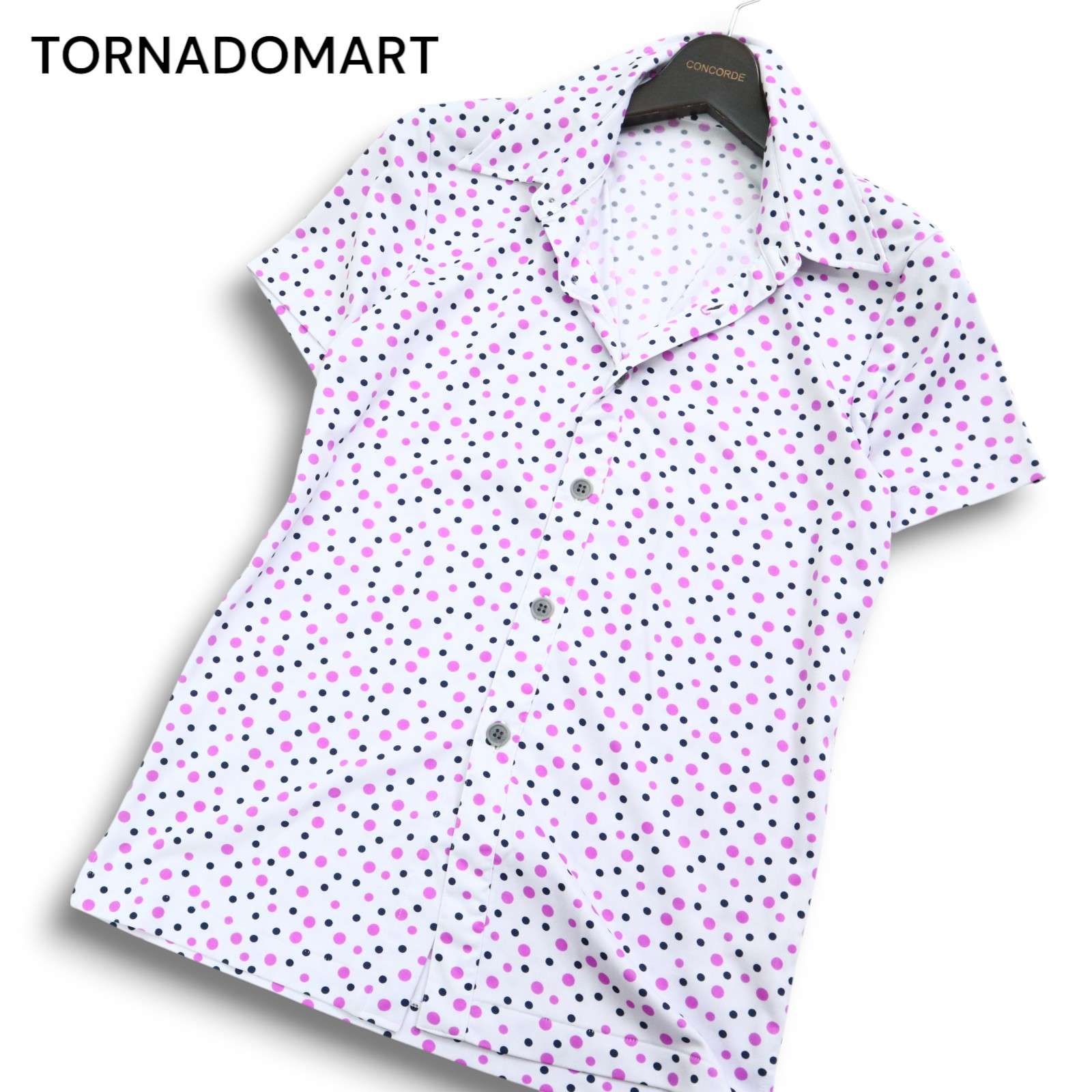 TORNADOMART トルネードマート 半袖 ドット柄 シャツ Sz.L　メンズ 黒 日本製　c54te109 TORNADO MART（トルネードマート）の「Zero by TORNADO MART∴スクエア