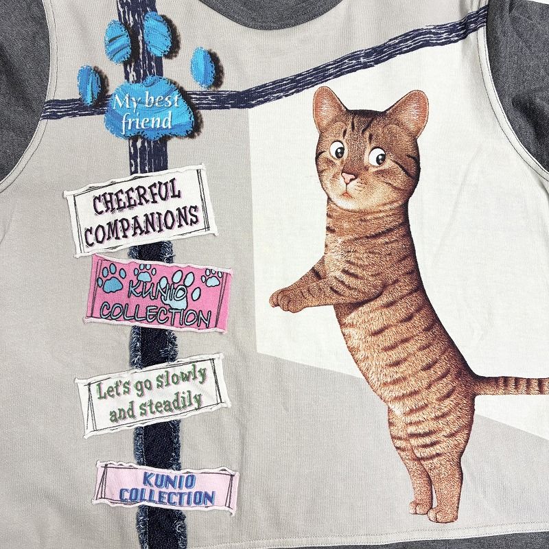 【代引き不可】 COLLECTION KUNIO ◇ クニオコレクション 猫 長袖Tシャツ トップス