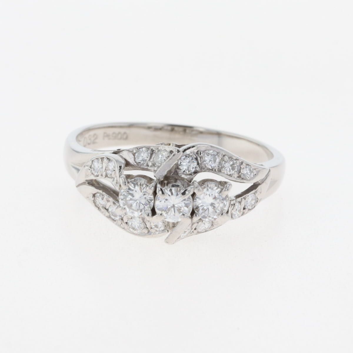 在庫一掃】 メレダイヤ デザインリング プラチナ 指輪 リング 14号  