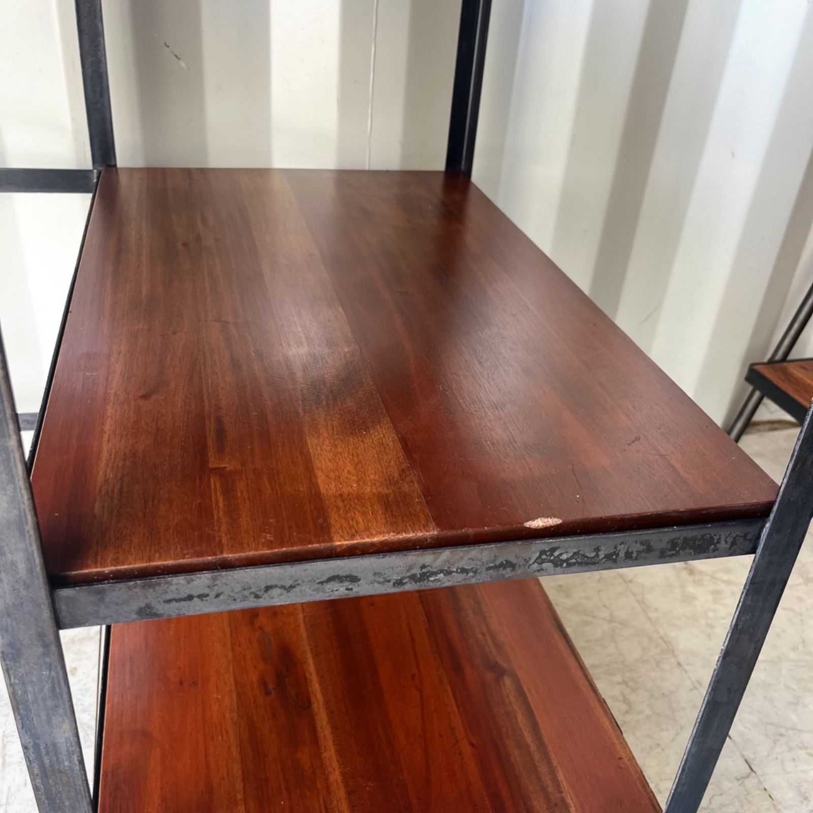 取付無料！ウニコ ランバーミニ アイアンフレーム天然木天板棚付きデスク 学習机✨ 取付無料！ウニコ ランバーミニ アイアンフレーム天然木天板棚