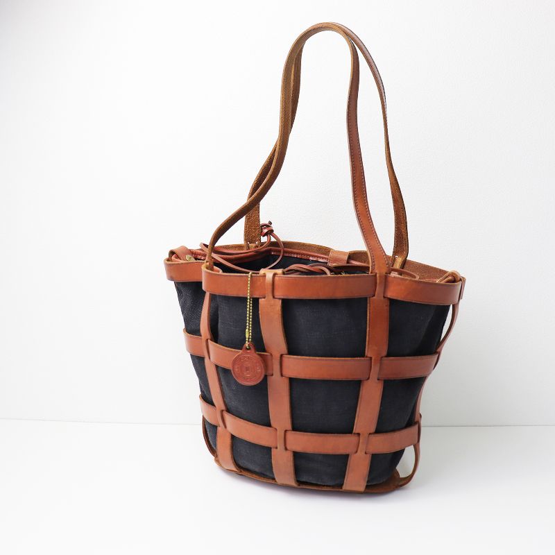 JUST CAMPAGNE ジャストカンパーニュ キャンバス × レザー ボンサック ショルダーバッグ 黄色 イエロー レディース JUST CAMPAGNE ジャストカンパーニュ フランス製 ショルダーバッグ