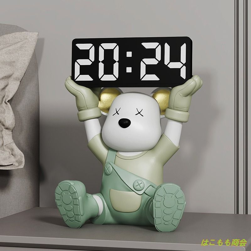 クマの置時計 インテリア雑貨 インテリア小物 インテリア 置物 オブジェ かっこいい かわいい シンプル おしゃれ 雑貨 玄関 リビング 寝室 目覚まし時計 アラーム