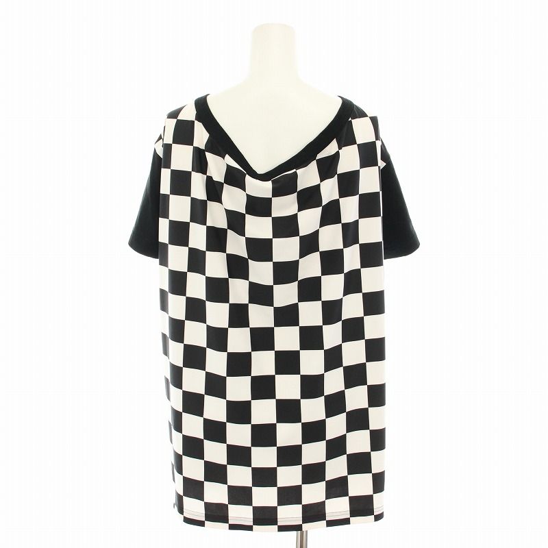 コムデギャルソン COMME des GARCONS AD2021 Tシャツ カットソー 半袖 ブロックチェック柄 XS 黒 ブラック 白 ホワイト GH-T020 /YT レディ コムデギャルソン COMME des GARCONS AD2021 Tシャツ カットソー