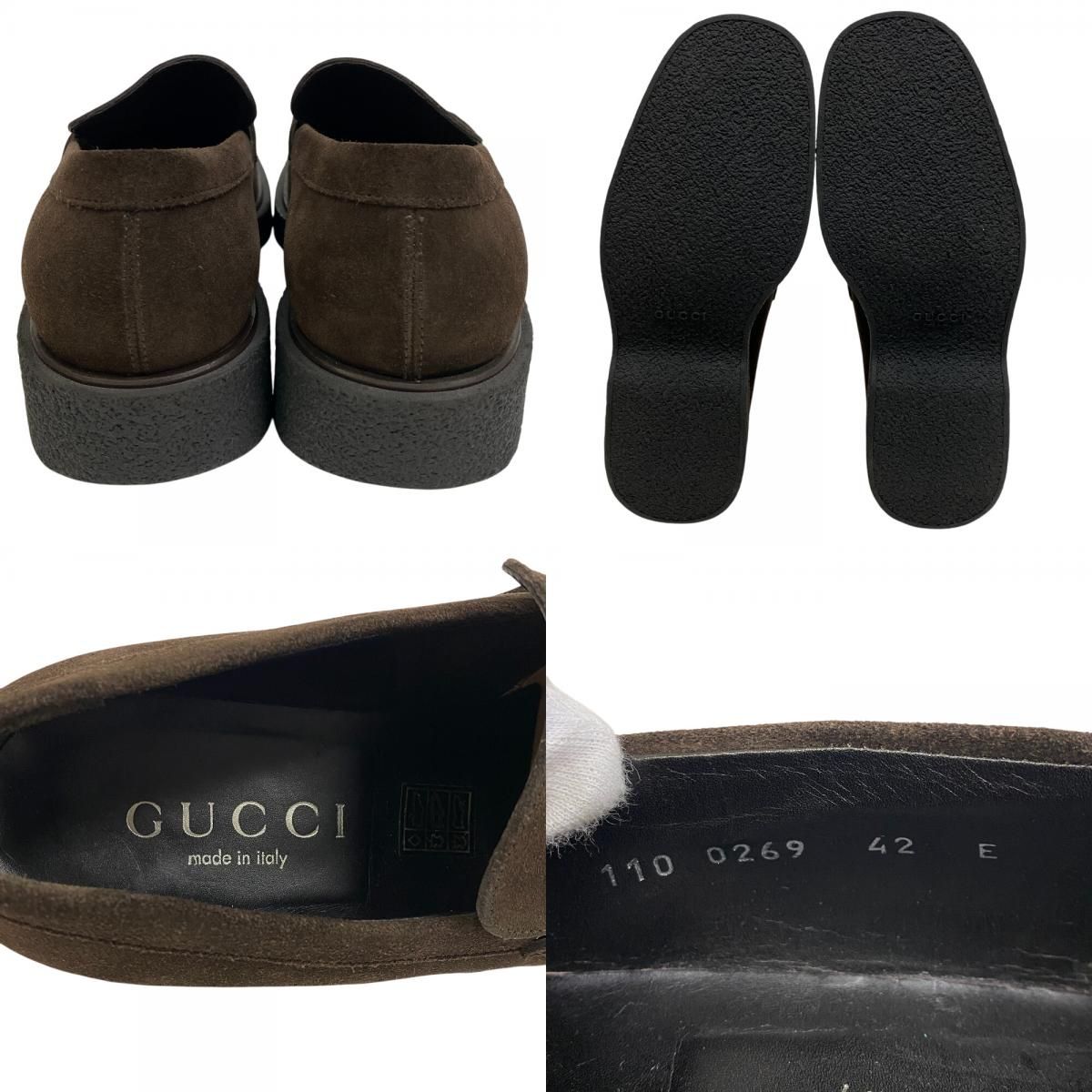 グッチ GUCCI ローファー スエード ホースビット 110 0269 ブラウン