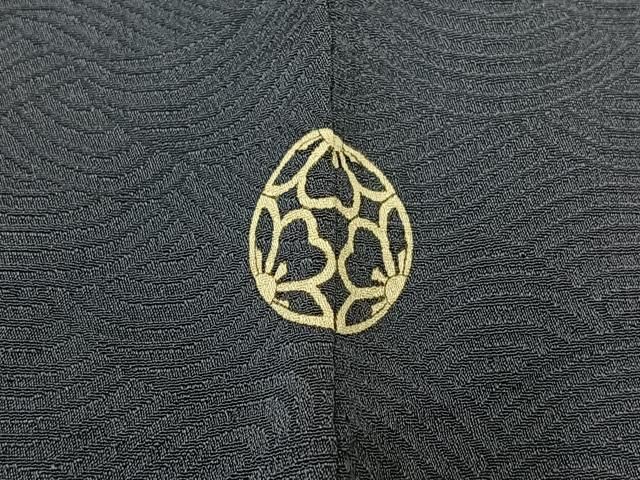 平和屋着物▽上質な小紋 単衣 流水文 魚 銀糸 正絹 逸品 AABA9521jh