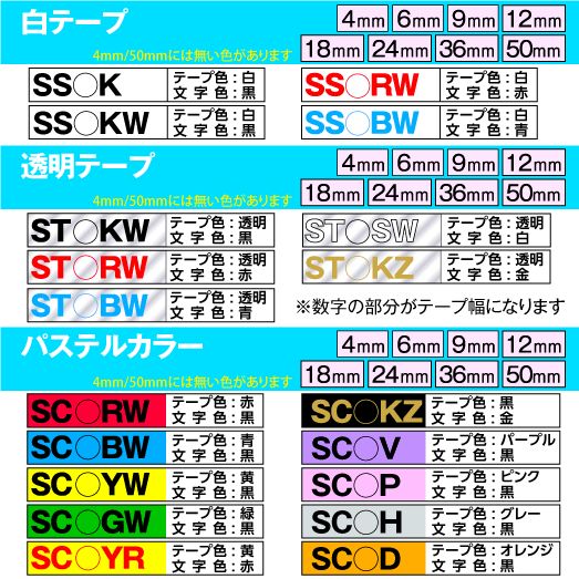 キングジム テプラ PRO 用 互換 テープカートリッジ 12mm幅 48色から