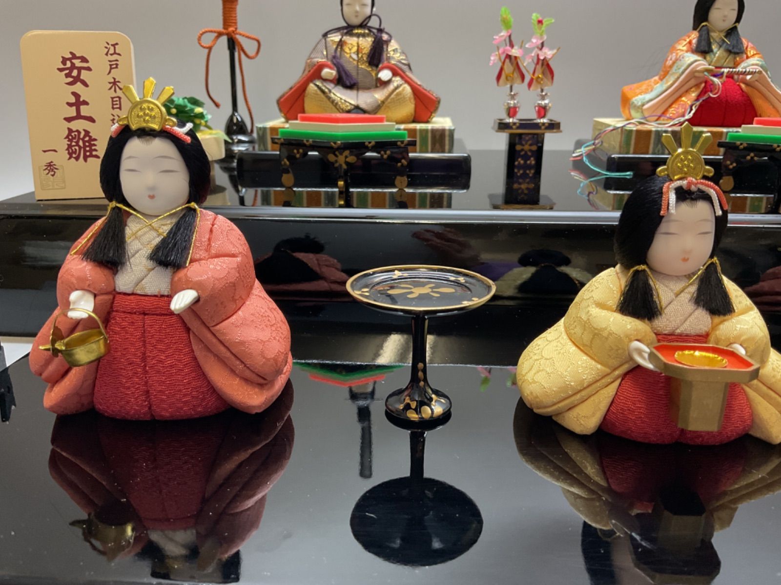 ひな人形 一秀作 安土雛 江戸 木目込 五人飾り二段 雛人形 - メルカリ