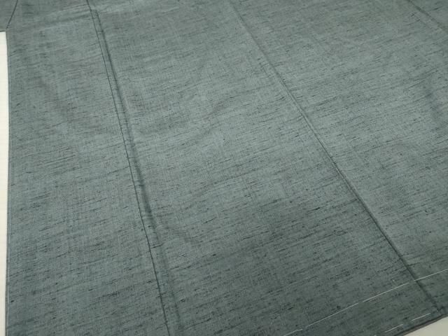 平和屋着物○男性 結城紬 アンサンブル 色無地 藍墨茶色 証紙付き 井上
