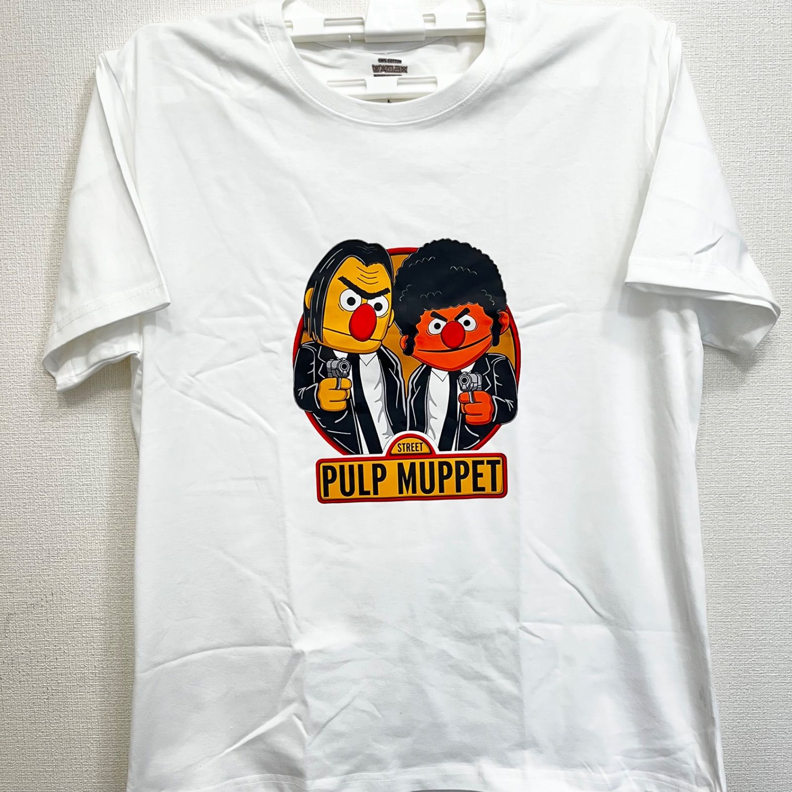 新品】セサミストリート Tシャツ パルプフィクション 映画 パロディ 